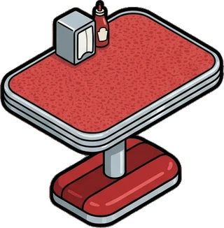 Tables, a sticker from the The Diner world