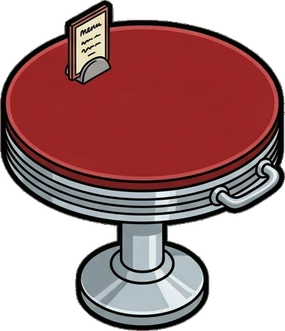 Tables, a sticker from the The Diner world