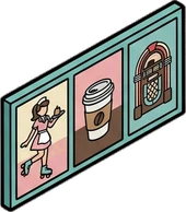 Wall art and frames, a sticker from the The Diner world