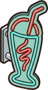 Wall lights, a sticker from the The Diner world