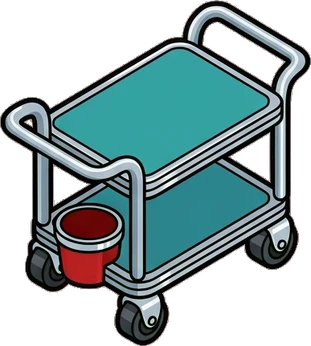 Desks and workbenches, a sticker from the The Diner world