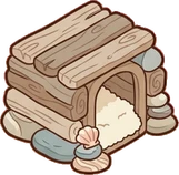 Pet beds and homes, a sticker from the Seaside Cottage world