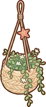 Hanging plants, a sticker from the Seaside Cottage world