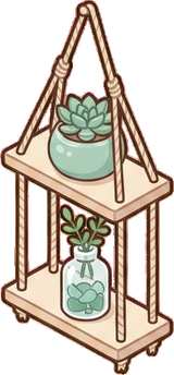 Hanging plants, a sticker from the Seaside Cottage world