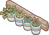 Hanging plants, a sticker from the Seaside Cottage world