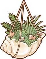 Hanging plants, a sticker from the Seaside Cottage world