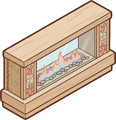 Fireplaces and stoves, a sticker from the Seaside Cottage world