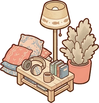 Big floor pieces, a sticker from the Seaside Cottage world