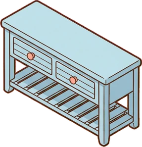 Dressers and low cabinets, a sticker from the Seaside Cottage world