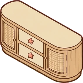 Dressers and low cabinets, a sticker from the Seaside Cottage world