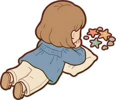 People lying down, a sticker from the Seaside Cottage world