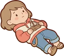 People lying down, a sticker from the Seaside Cottage world