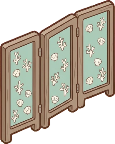 Folding screens, a sticker from the Seaside Cottage world