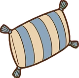Cushions and blankets, a sticker from the Seaside Cottage world