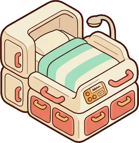 Beds, a sticker from the Space Cabin world