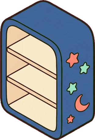 Bookcases, a sticker from the Space Cabin world