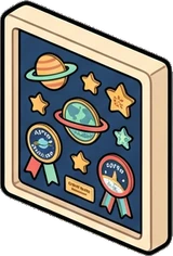 Collectibles, a sticker from the Space Cabin world