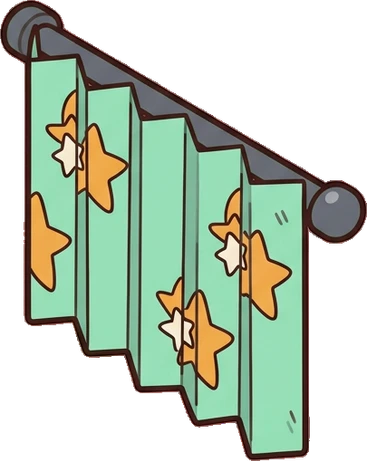Curtains, a sticker from the Space Cabin world