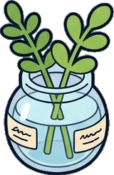 Small plants, a sticker from the Space Cabin world