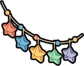 Garlands and hanging things, a sticker from the Space Cabin world