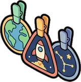 Garlands and hanging things, a sticker from the Space Cabin world