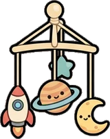 Garlands and hanging things, a sticker from the Space Cabin world