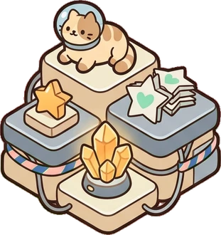 Big floor pieces, a sticker from the Space Cabin world