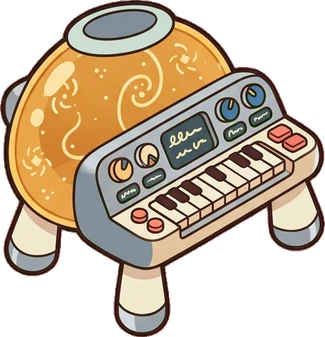 Big floor pieces, a sticker from the Space Cabin world