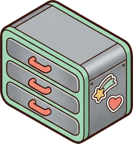Dressers and low cabinets, a sticker from the Space Cabin world