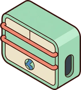 Dressers and low cabinets, a sticker from the Space Cabin world
