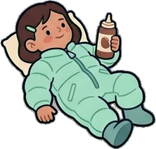 People lying down, a sticker from the Space Cabin world