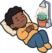 People lying down, a sticker from the Space Cabin world
