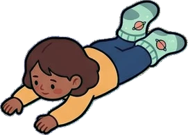 People lying down, a sticker from the Space Cabin world