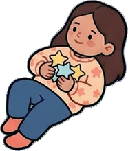 People lying down, a sticker from the Space Cabin world