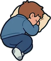 People lying down, a sticker from the Space Cabin world