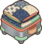 Poufs and ottomans, a sticker from the Space Cabin world