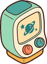 Screens and monitors, a sticker from the Space Cabin world