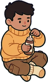 People sitting, a sticker from the Space Cabin world