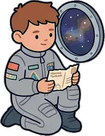 People sitting, a sticker from the Space Cabin world