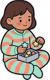 People sitting, a sticker from the Space Cabin world