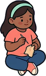 People sitting, a sticker from the Space Cabin world