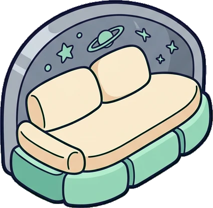 Sofas, a sticker from the Space Cabin world