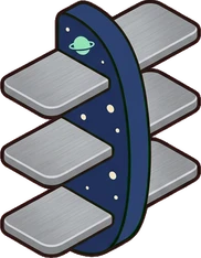 Wall shelves, a sticker from the Space Cabin world