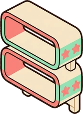 Wall shelves, a sticker from the Space Cabin world