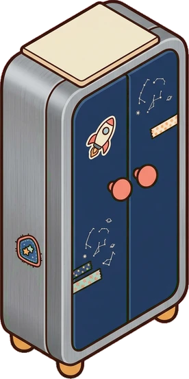 Wardrobes, a sticker from the Space Cabin world