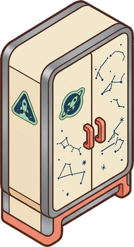 Wardrobes, a sticker from the Space Cabin world