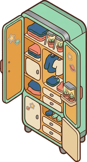 Wardrobes, a sticker from the Space Cabin world