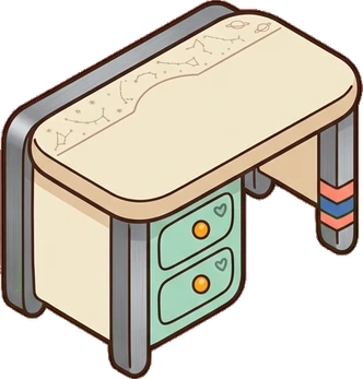 Desks and workbenches, a sticker from the Space Cabin world
