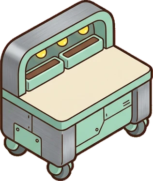 Desks and workbenches, a sticker from the Space Cabin world