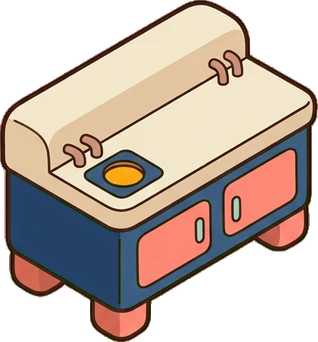 Desks and workbenches, a sticker from the Space Cabin world